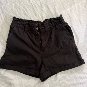 dark gray paper bag shorts